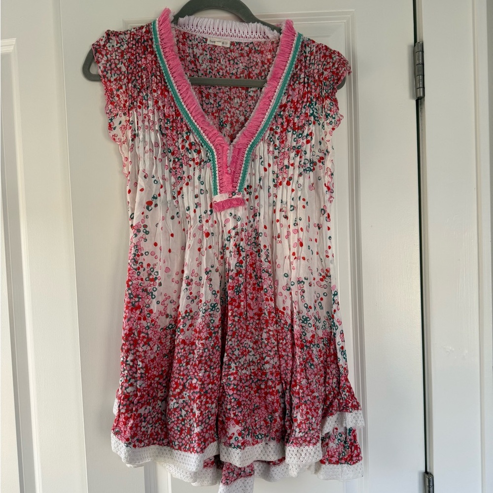Poupette St. Barth Pink and White Floral Dress